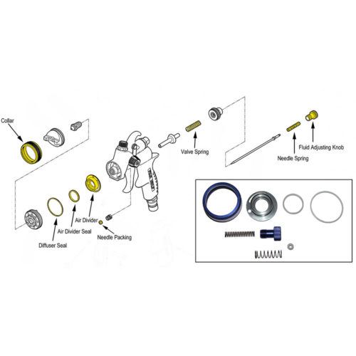 19 Pc Spray Gun Cleaning Kit - Brand Central Pneumatic New