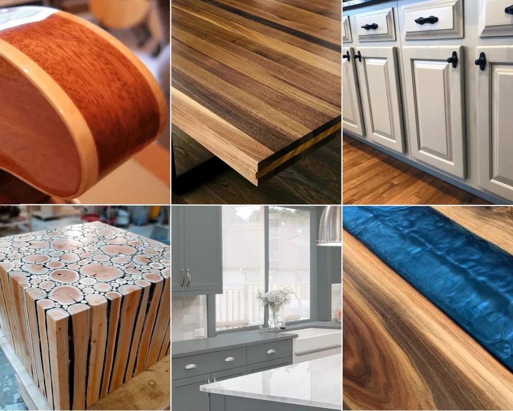 Examples of the 7 types of wood finishes