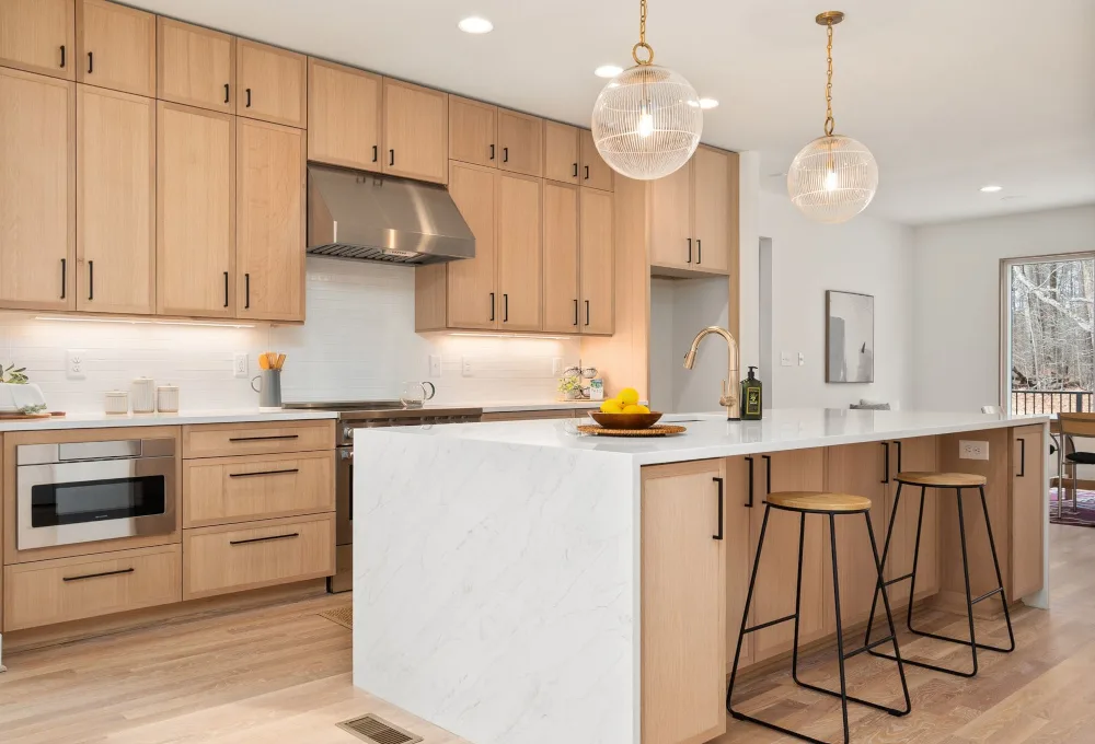Finishing Open Grain Wood - beautiful white oak kitchen cabinets